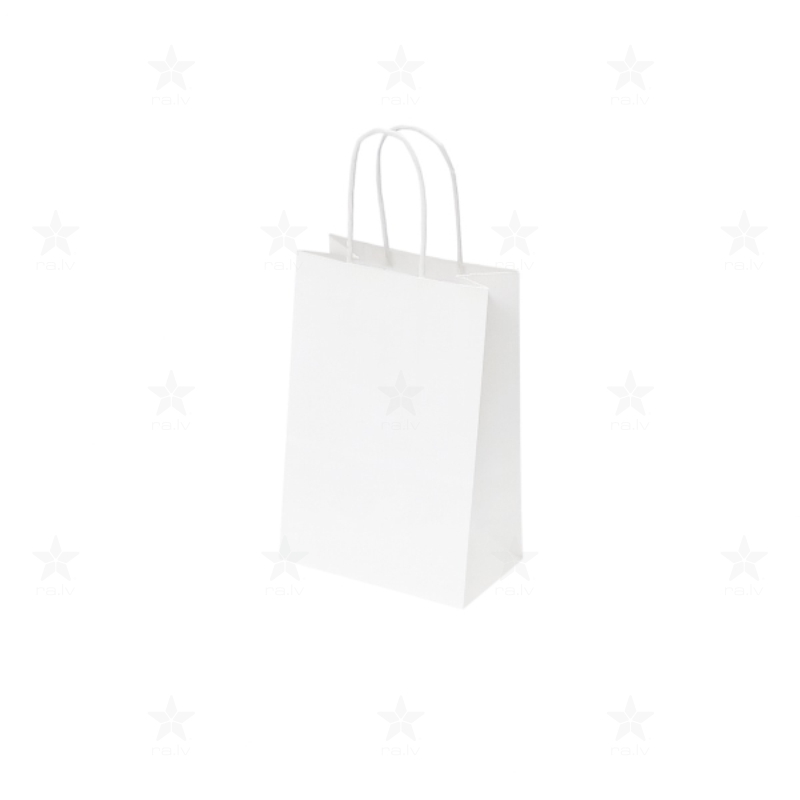 Kraft papīra maisiņi ar apdruku 14 x 8 x 21 cm