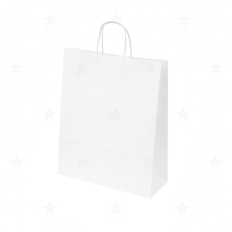 Kraft papīra maisiņi ar apdruku 26 x 12 x 35 cm